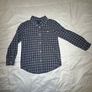 Ralph Lauren Navy Plaid Kids Button Down Shirt
